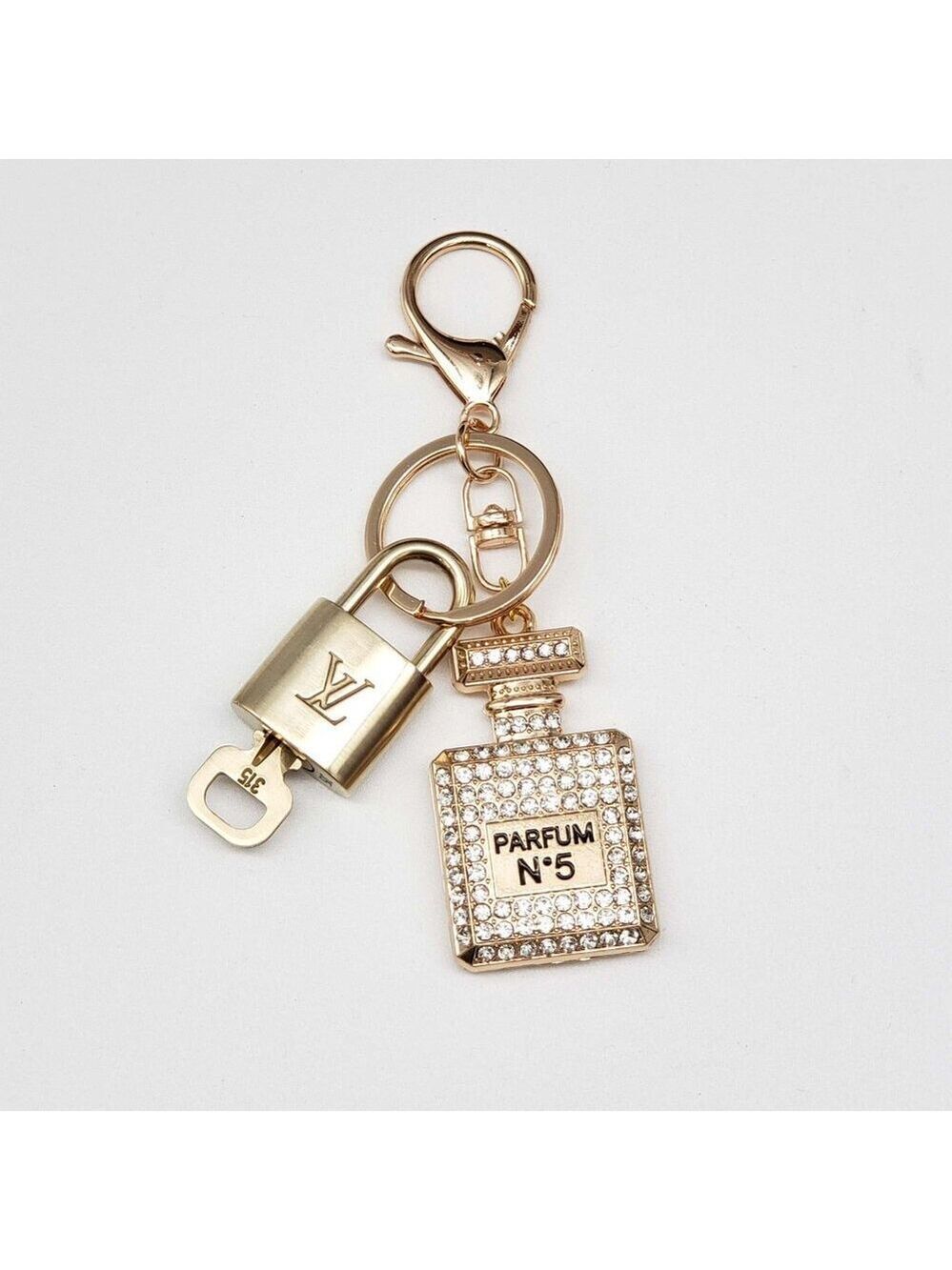 Authentic Louis Vuitton Gold Lock 🔒 Keychain Bag Unbranded N5 Bottle Charm LV